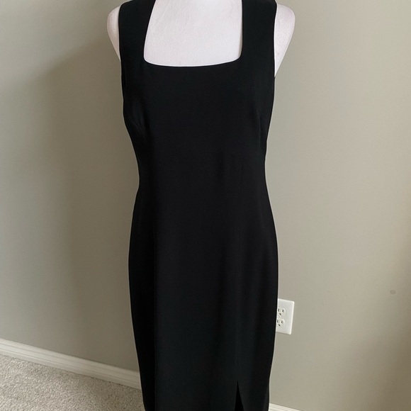 Liz Claiborne Black Sleeveless Long Dress with Slit - Picture 1 of 6